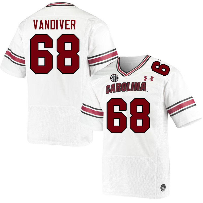 Men #68 Campbell Vandiver South Carolina Gamecocks 2023 College Football Jerseys Stitched-White